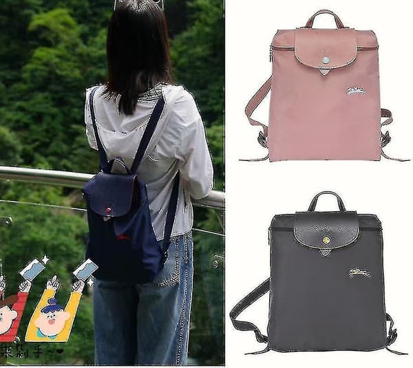 Longchamp Dumpling Bag Casual Lightweight Waterproof Nylon Backpack A Red
