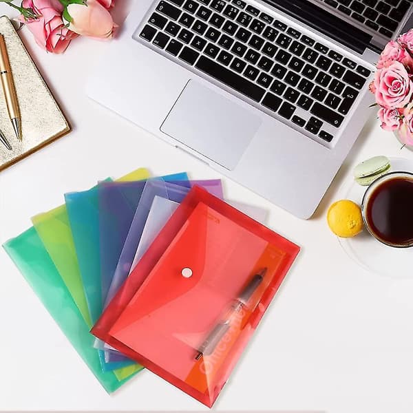 A5 Plastic Wallets (36 Pcs) - A5 Plastic Folder File Document Paperwoerk Wallets Gift