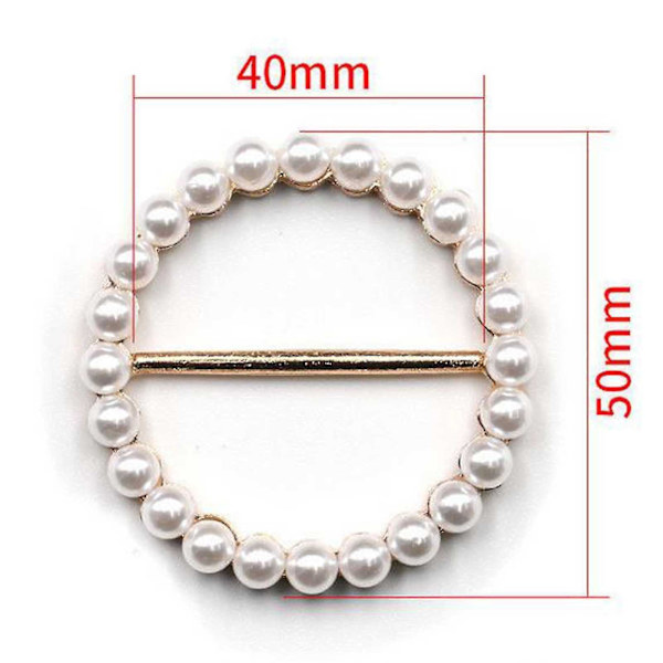 Ladies Fashion Round Retro Scarf And Shirt Clip Button Pearl Corner Knot Button
