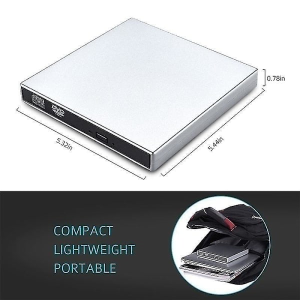External Cd/dvd Drive Usb Slim Portable Recorder For Laptops