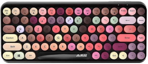 Wireless Bluetooth Keyboard, Mini 84-key Retro Round Keycap Wireless Bluetooth Keyboard, Ergonomic Design, Compatible With Pc, Computer, Laptop
