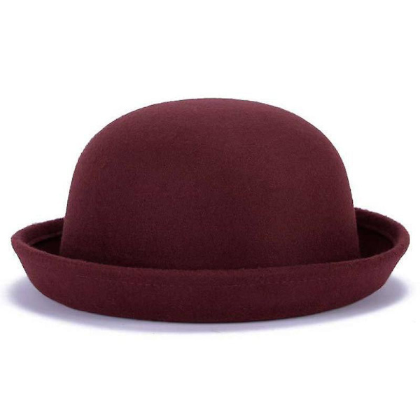 Vanhempi-lapsi Bowler-villahuopa, Fedora-hatut Dome wine red 54cm