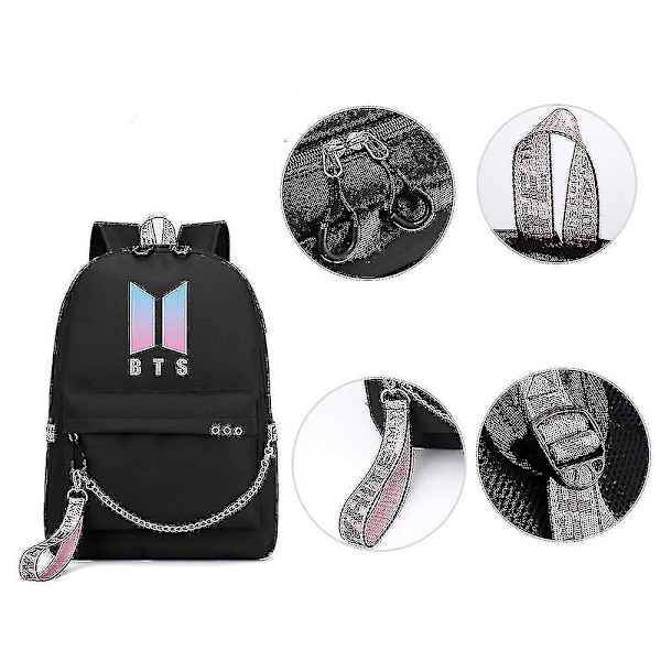 Bts Backpack Cute Usb Charging School Bagcolor-19