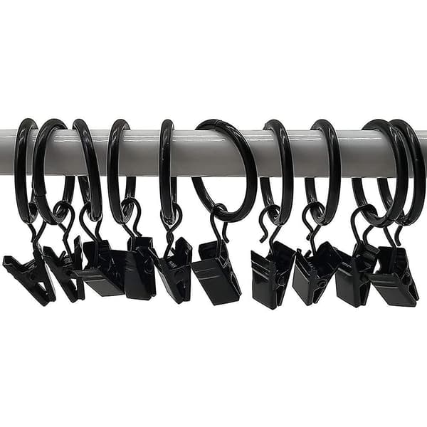 30pcs3.5mm25mm Inner Diameter Curtain Clip-black Black