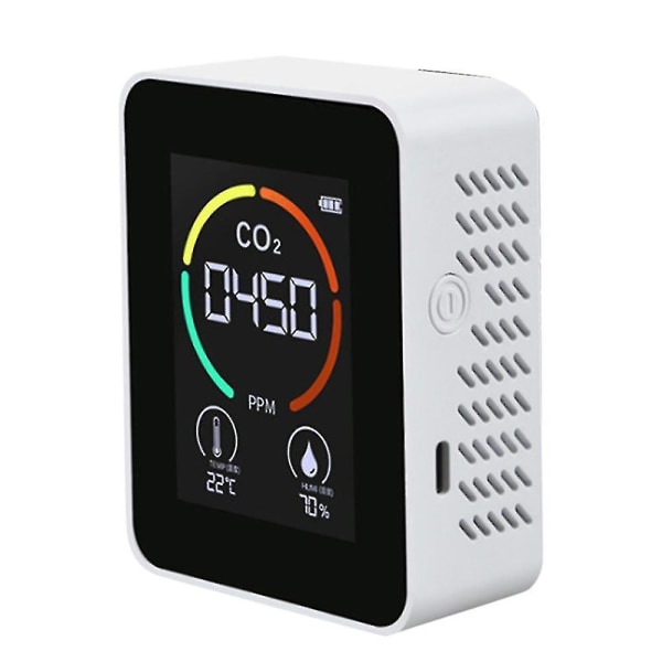 6 In 1 Pm2.5 Pm10 Hcho Tvoc Co Co2 Multifunctional Air Quality Detector Co Carbon Dioxide White