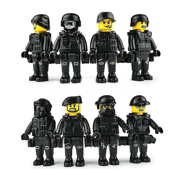 Military Special Forces Soldiers Bricks Figures Guns Weapons Compatible Armed SWAT Building Blocks