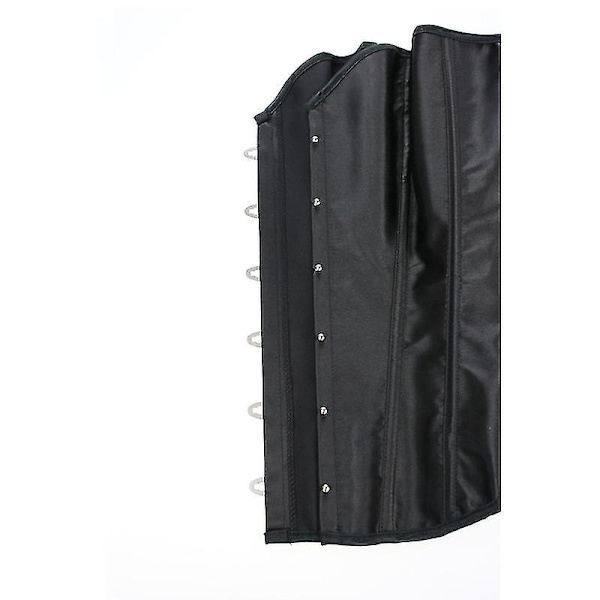 Naisten Bustier Korsettitoppi Seksikäs Alusvaatesetti Musta Satiininen Vyötärömuotoilija BLACK 4XL