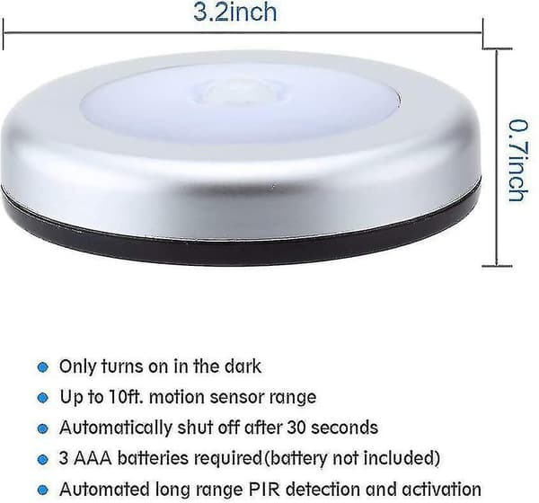 Closet Lamp/led Cabinet,6pcs Lamps Wardrobe Night Light,led Lighting Motion Detector,(battery Powered) White Warm Light True white