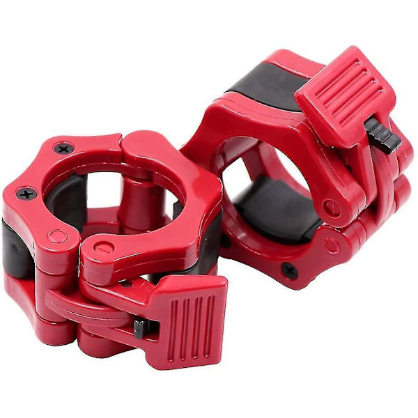 Weight Bar Collars, Locking 2 Inch Barbell Clamps Red