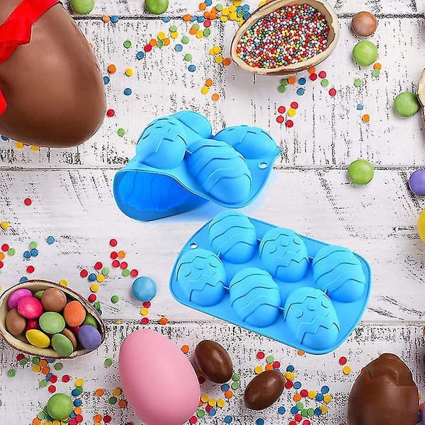 6 Jevne Dinosaur Egg Sjokolade Silikonform Påskeegg Kakeform Manuell Såpeform Pink