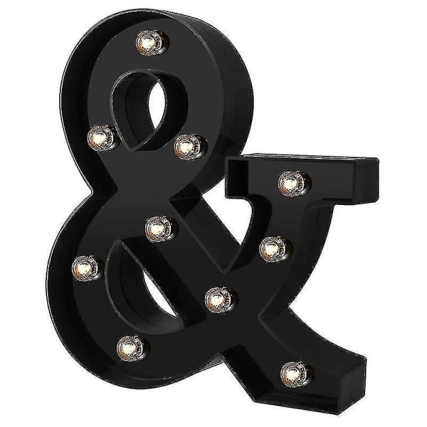 Nylig Designet LED Bokstavlys 26 Alfabet Svarte Dekorative Markiselamper For Bryllupsfest R
