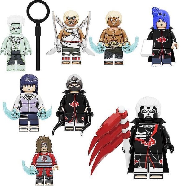 8pc Naruto Building Blocks Minifigures Children Boys Assembled Plastic Toys