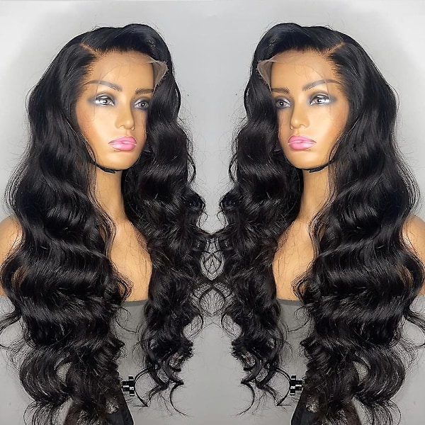 30 tommer Body Wave Lace Front Parykker For Kvinner Menneskehår Frontal Parykk Body Wave Lace Front