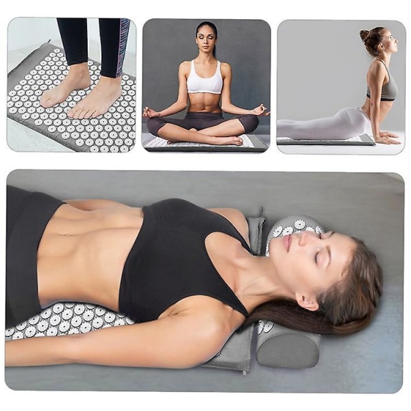 Monikäyttöinen rentoutus- ja hieronta Shiatsu -tyyny- ja tyynysetti (harmaa) grey