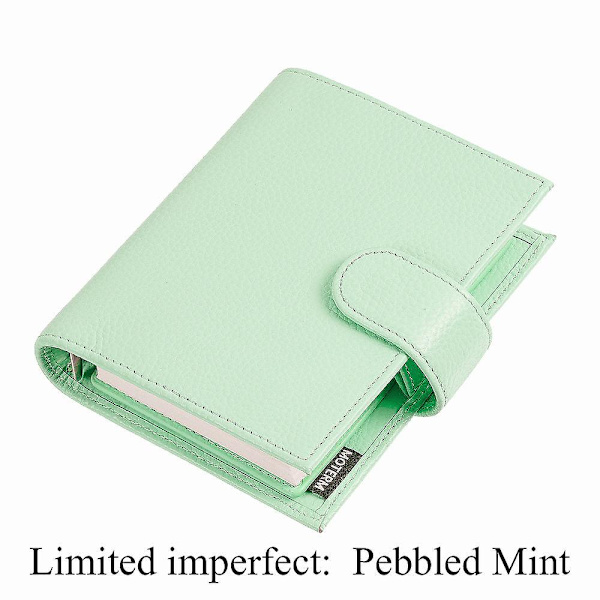 Limited Imperfect Moterm Regular Pocket Rings Planner Genuine Cowhide Leather A7 Notebook Agenda Organizer Journey Sketchbook Pebbled Mint