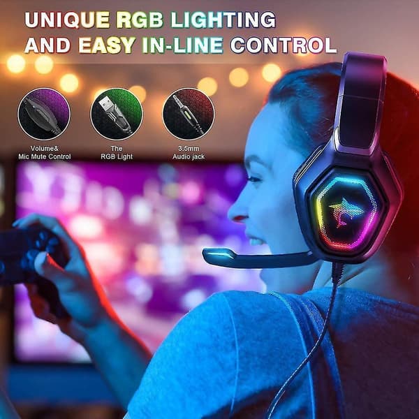 F3 Gaming Headset For Ps5 Ps4 Xbox One Pc Nintendo Switch