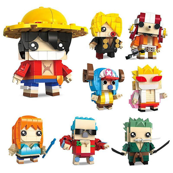 One Piece Byggeklodser Legetøj Luffy Zoro Figur Naruto Byggeklodser Kakashi Klods Cube Legetøj Små Partikler Børn Puslespil 9