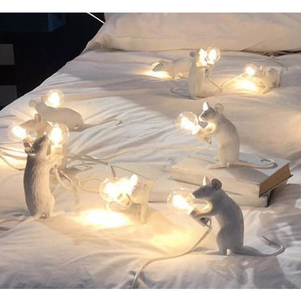 Animal Rat Mouse Table Lamp White Ns2 US Plug Three rat