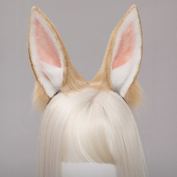 Rabbit Ear Head, Tail Set Plush Halloween Christmas Role Play Accessories Black