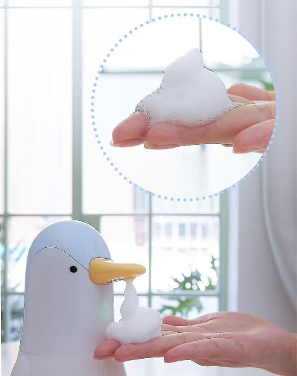 Penguin Soap Dispenser Non-contact Inductive Foam Washing Machine Blue