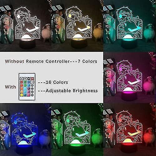 Atmosphere 3d Illusion Desk Lamp Anime Touch Sensor Night Projector Light Chainsaw Man Nightlight Kids Gift Smart Phone Control
