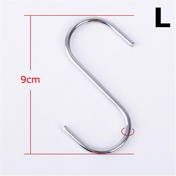 10pcs Stainless Steel S-shape Hanger Hook Clasp Holder Hooks Hanging Storage Tools L