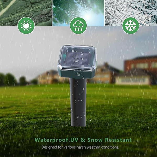 2pack Solar Power Ultrasonic Mice Gopher Mole Pest Snake Repellent Repeller
