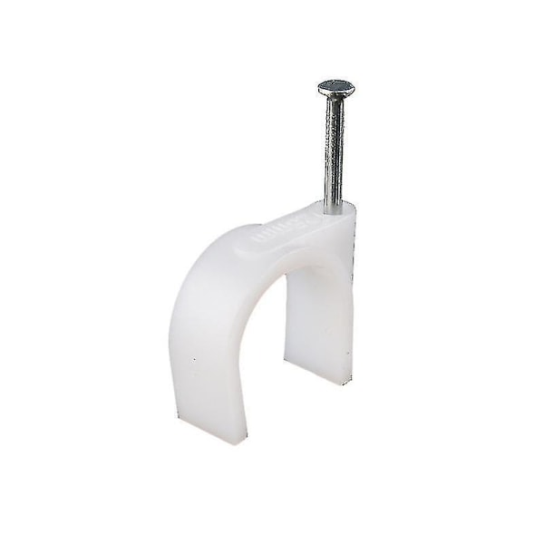 Monoprice Pyöreät Kaapelinklipsit Teräskynnellä, 10mm, 100kpl/pakkaus Johdin Klipsit Musta Seinälle, Johdonhallinta