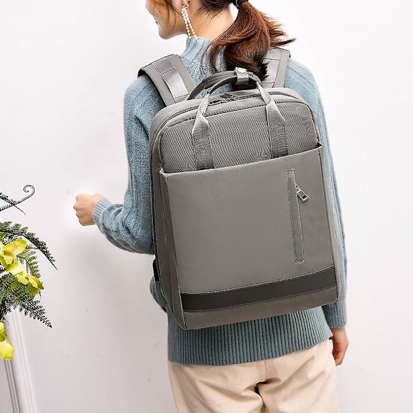 Durable Laptop Backpack Portable College Anti-theft School Computer Storage Bag Light pink