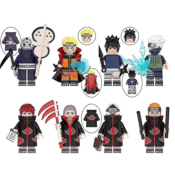 Naruto Byggeklodser Legetøj Japan Anime Figur Konfrontationshold Medlem Model Børn DIY