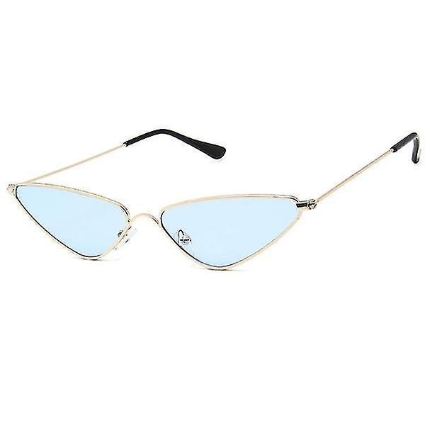 Europe And America Trend New Small Frame Fashion Sunglasses Triangle Blue