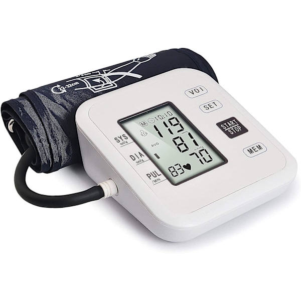 Upper Arm Blood Pressure Monitor With Voice Reading 2 Users Mode Automatic Pulse Heart Rate Monitors With Lcd Display And Wide-range Cuff Use For Home