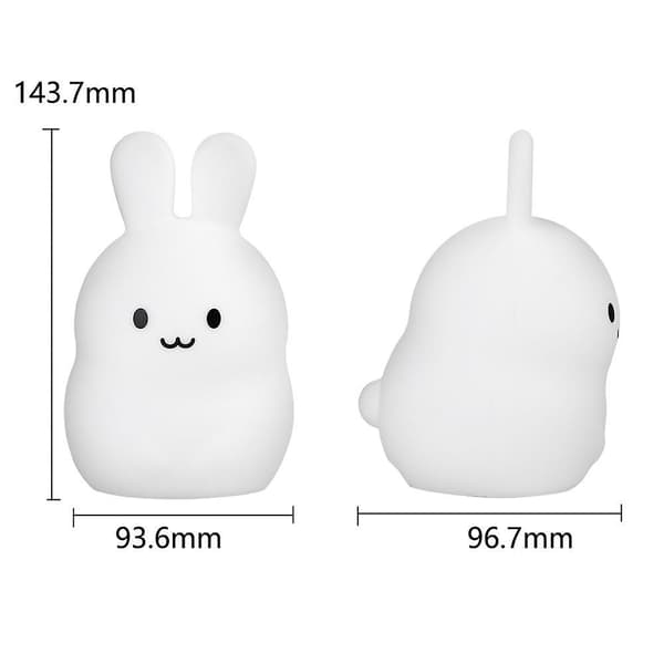 Rabbit LED Night Light Touch Sensor USB Rechargeable Silicone Bunny Lamp