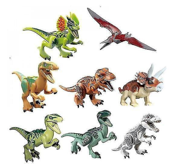 8pcs Jurassic Dinosaur Building Blocks Mini Toys