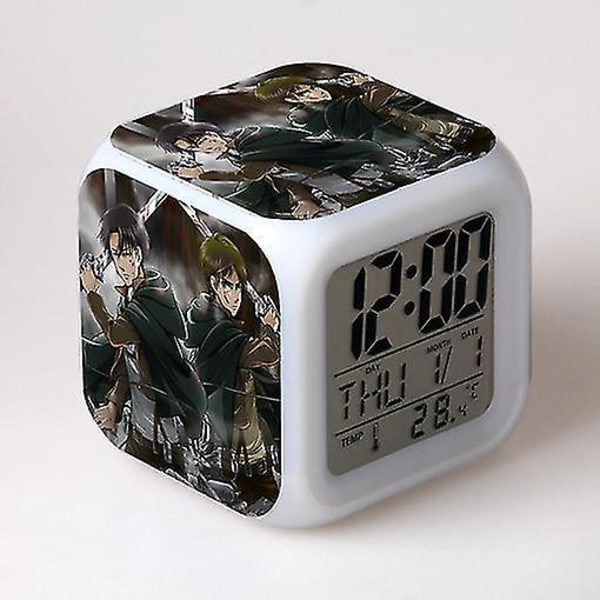 Attack On Titan Colorful Color Changing Gift Creative Alarm Clock Child