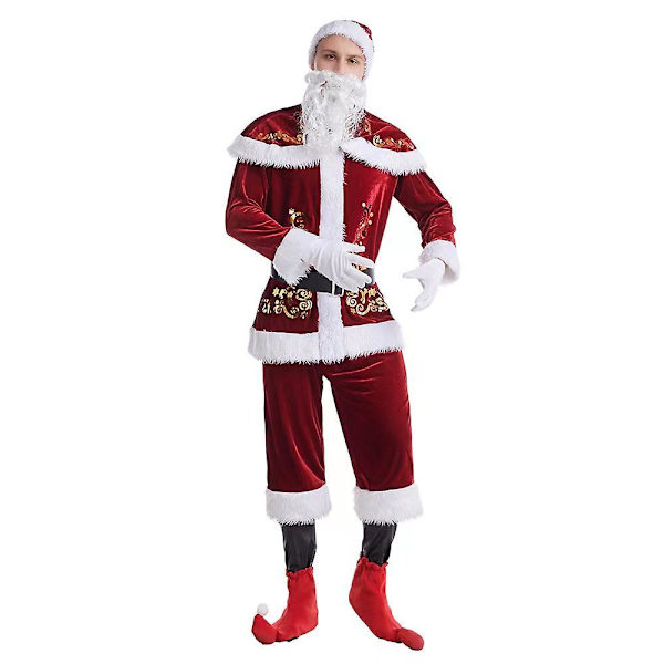 Santa Costume Set Christmas Men And Women Christmas Couple Santa Claus Suit boy M