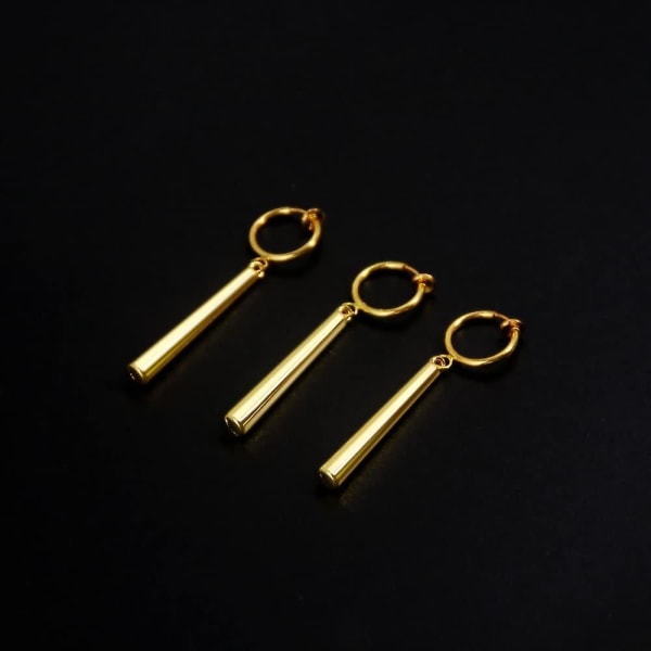 One Piece Zoro Earrings - Gold Clip On Anime Cosplay Earrings - One Piece Figure Earrings For Anime Lovers