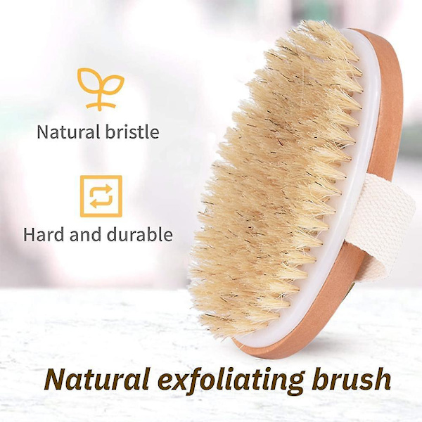 Tørbørste, blød og fast naturbørste, kropspeeling