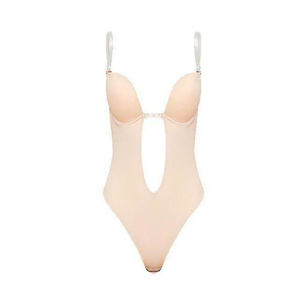 Women's Deep V Neck Strapless Backless Bodysuit For Wedding Shapewear Bra Shaper U