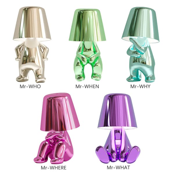 Thinker Lamp Collection Desktop Night Light Silver