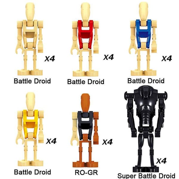 24 Kamprobot Børne Puslespil Samlet Byggeklods Minifigur Legetøj