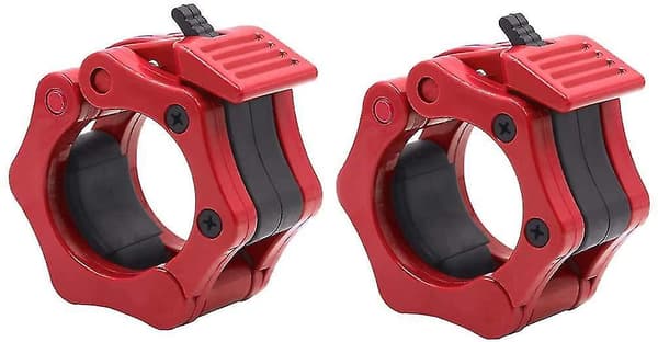 Weight Bar Collars, Locking 2 Inch Barbell Clamps Red