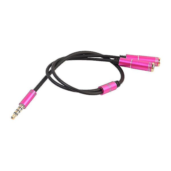 3.5mm Earphone Mic Audio Splitter Aux Extension Adapter Cable For Pc Microphone Blue