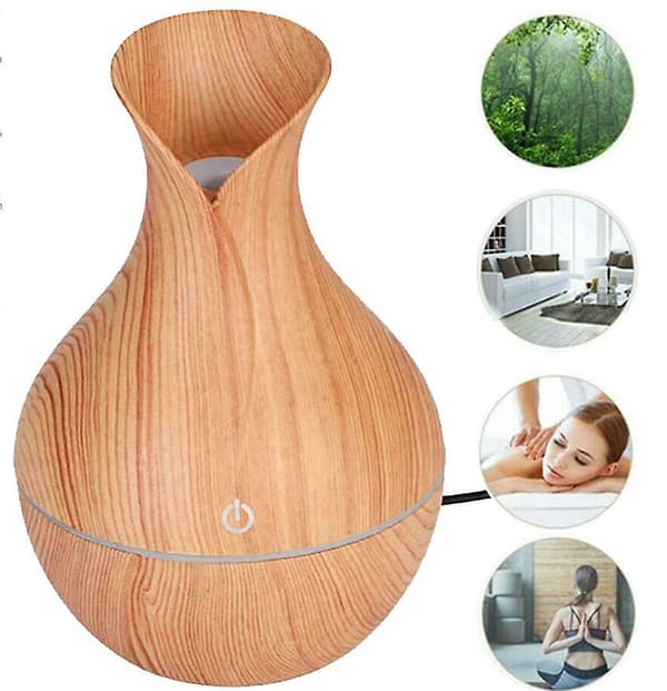Ultralyd Luftfugter Æterisk Olie Diffuser Aroma Diffuser 130 ml Dark Wood color