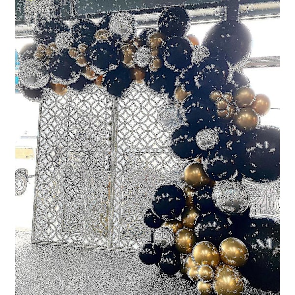 Festballoner - 136 Dele DIY Guld og Sort Guirlande Ballonsæt, Velegnet til Fødselsdag/Fest/Jul/Bryllup og Helligdage