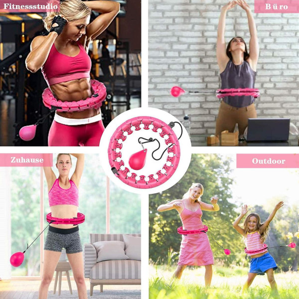 Hula Hoop, Intelligently Adjustable Wide Hula Hoop Fitness And Massage Pink