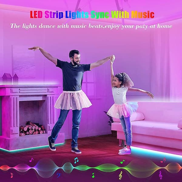 65.6 Ft Led Strip, Rgb Color-changing Led Light With 44-key Remote Control