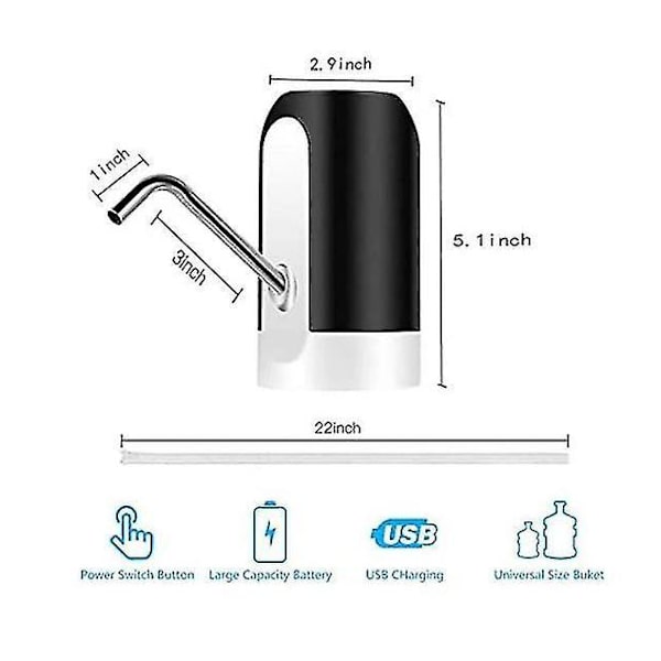 Water Pump Dispenser, Automatic Drinking Water Bottle Pump black