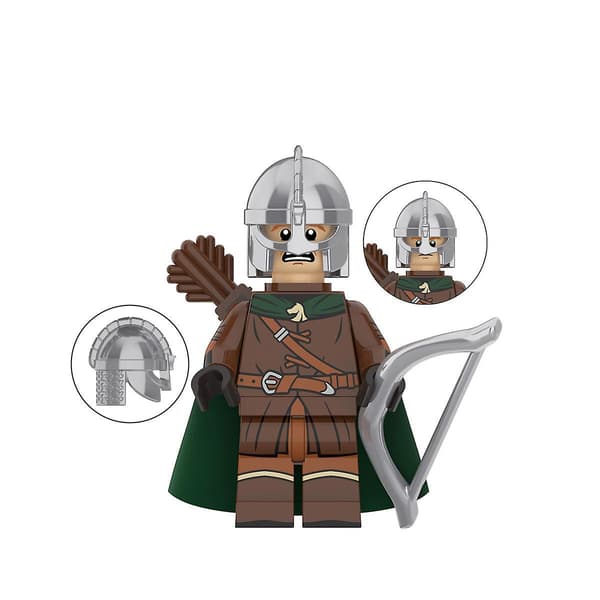 Medieval Rohan Knight Building Block Guard Archer Throwing Axe Hand Special Piece To Insert Building Block Toy Minifigure 8pcs