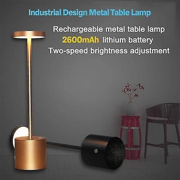 Cordless Led Table Lamp Portable Usb Rechargeable(black) Black